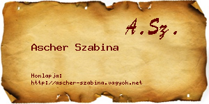 Ascher Szabina névjegykártya