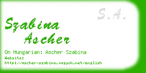 szabina ascher business card